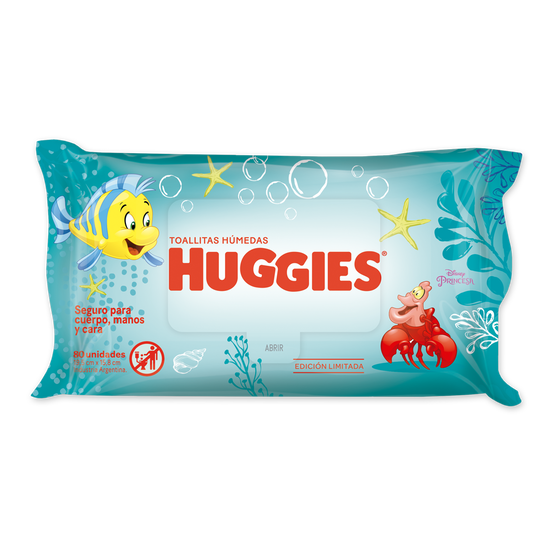 Huggies Toallitas Húmedas Edición Limitada La Sirenita 4 en 1 x 80 Unidades